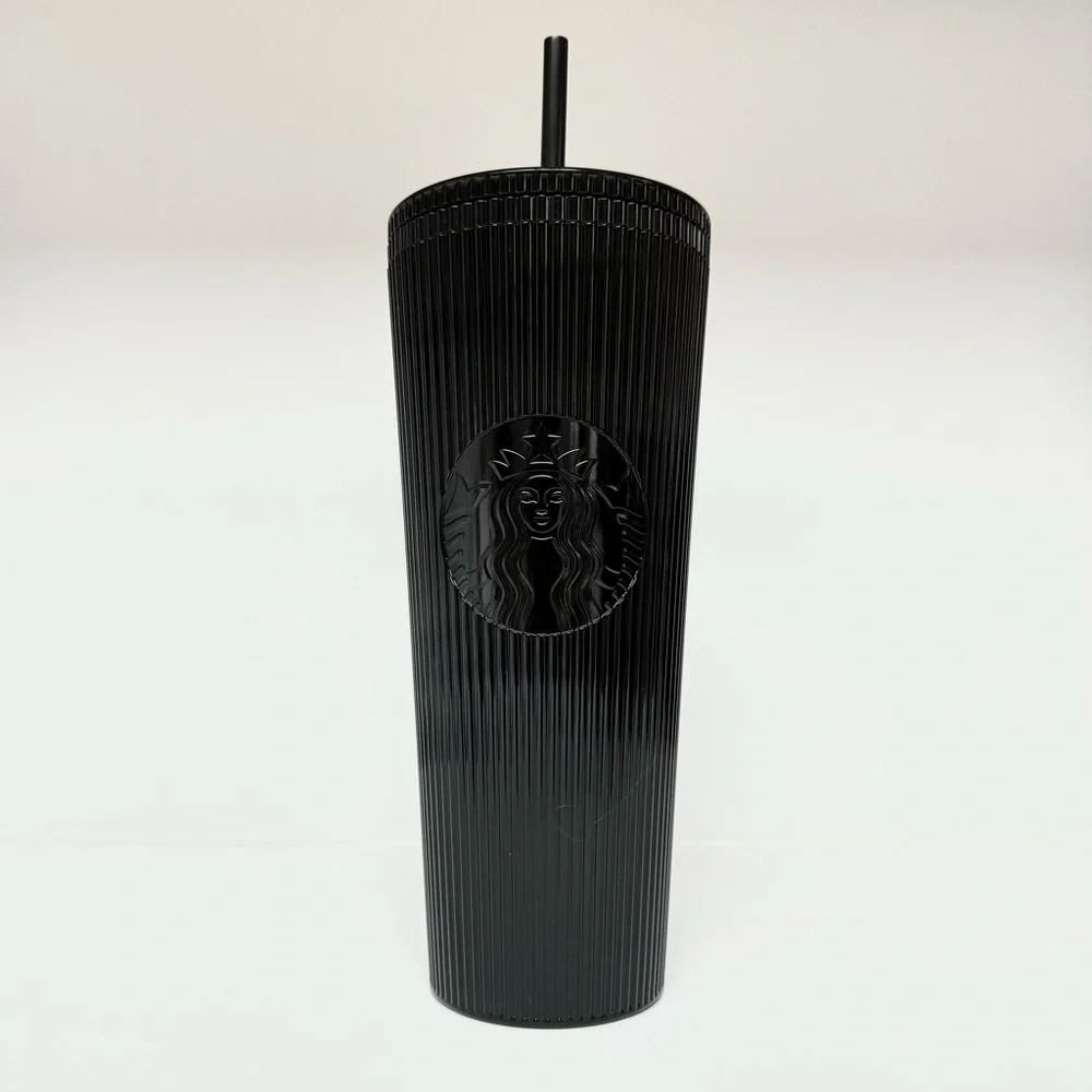 STARBUCKS 24oz TUMBLER LIMITED EDITION BEST MOST FAVORITE BLACK SHINY TEXTURED